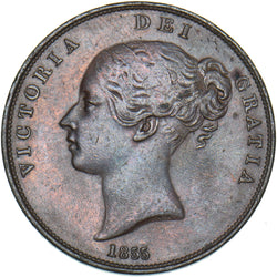 1855 Penny (OT) - Victoria British Copper Coin - Very Nice