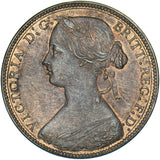 1860 Penny (F10) - Victoria British Bronze Coin - Superb