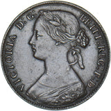 1861 Penny (F22) - Victoria British Bronze Coin - Very Nice