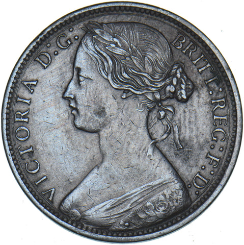 1862 Penny (F39) - Victoria British Bronze Coin - Nice