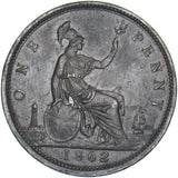1862 Penny (F39) - Victoria British Bronze Coin - Nice
