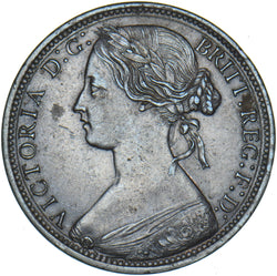 1872 Penny - Victoria British Bronze Coin - Very Nice