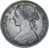 1872 Penny - Victoria British Bronze Coin - Very Nice