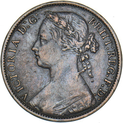 1875 Penny - Victoria British Bronze Coin - Nice