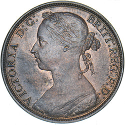 1884 Penny - Victoria British Bronze Coin - Very Nice
