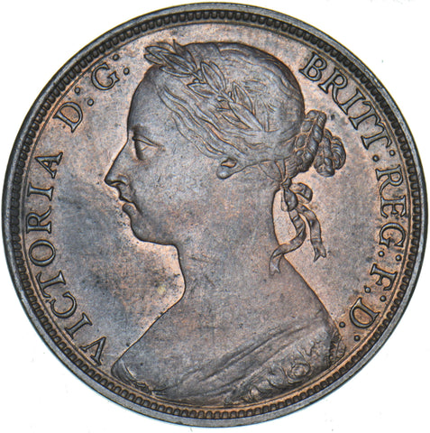 1884 Penny - Victoria British Bronze Coin - Very Nice