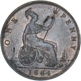 1884 Penny - Victoria British Bronze Coin - Very Nice