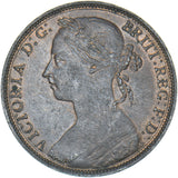 1887 Penny - Victoria British Bronze Coin - Very Nice