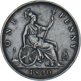 1890 Penny - Victoria British Bronze Coin - Nice
