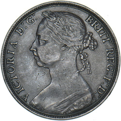 1891 Penny - Victoria British Bronze Coin - Nice