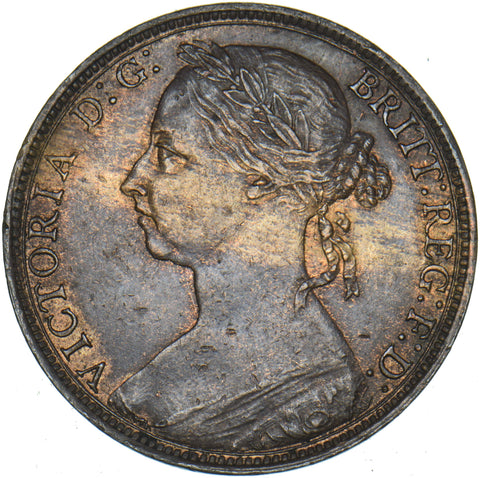 1892 Penny - Victoria British Bronze Coin - Very Nice