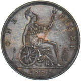 1892 Penny - Victoria British Bronze Coin - Very Nice