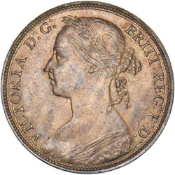 1893 Penny - Victoria British Bronze Coin - Very Nice