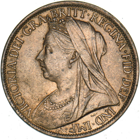 1900 Penny - Victoria British Bronze Coin - Very Nice