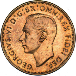 1950 Proof Penny - George VI British Bronze Coin - Superb
