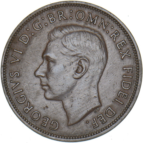 1950 Penny - George VI British Bronze Coin - Nice