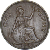 1950 Penny - George VI British Bronze Coin - Nice