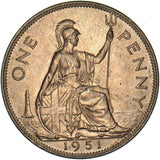 1951 Penny - George VI British Bronze Coin - Superb
