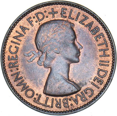 1953 Penny - Elizabeth II British Bronze Coin - Superb