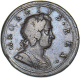 1722 Halfpenny - George I British Copper Coin - Nice