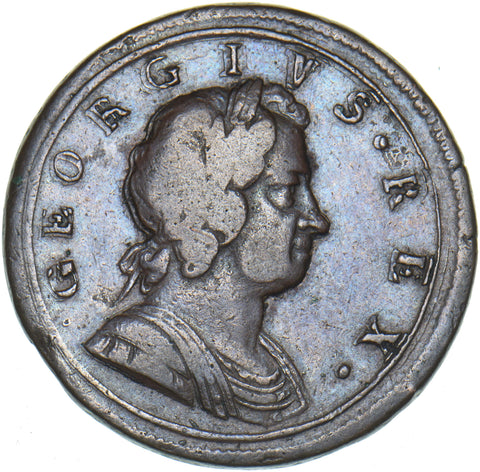 1722 Halfpenny - George I British Copper Coin - Nice