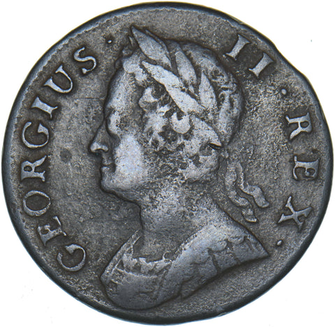 1744 Halfpenny - George II British Copper Coin