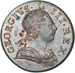 1771 Halfpenny - George III British Copper Coin - Superb