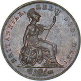 1826 Halfpenny (Incuse Lines) - George IV British Copper Coin - Very Nice