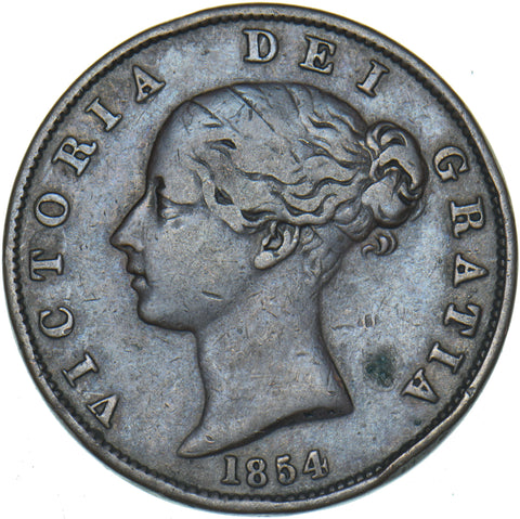 1854 Halfpenny - Victoria British Copper Coin
