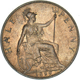 1899 Halfpenny - Victoria British Bronze Coin - Superb