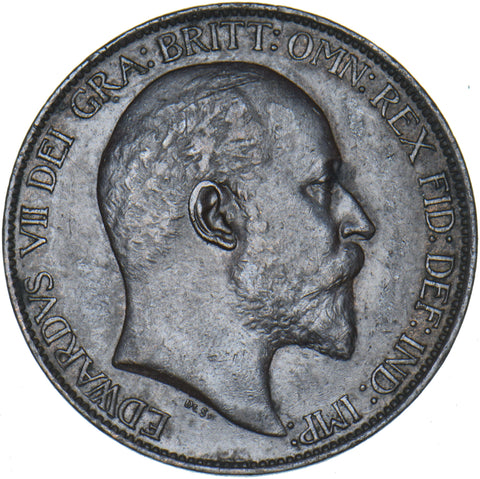 1902 Halfpenny - Edward VII British Bronze Coin - Very Nice