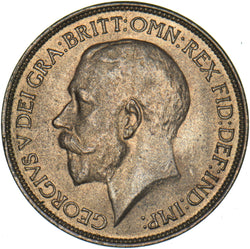 1923 Halfpenny - George V British Bronze Coin - Superb