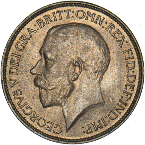 1923 Halfpenny - George V British Bronze Coin - Superb