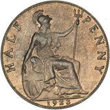 1923 Halfpenny - George V British Bronze Coin - Superb