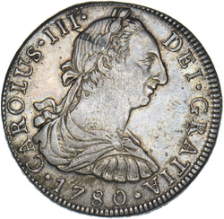 1780 Mexico 8 Reales - Charles III Silver Coin - Nice