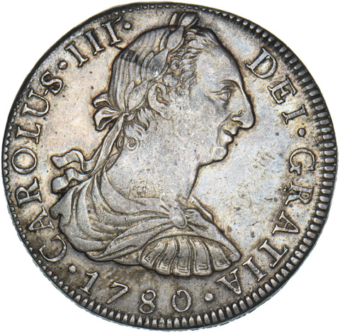 1780 Mexico 8 Reales - Charles III Silver Coin - Nice