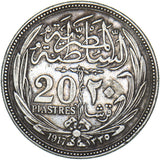 1917 Egypt 20 Piastres - Silver Coin - Nice