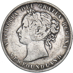 1874 Canada Newfoundland 50 Cents - Victoria Silver Coin