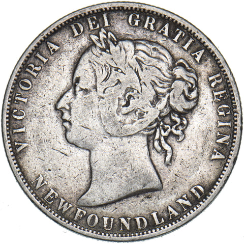 1874 Canada Newfoundland 50 Cents - Victoria Silver Coin