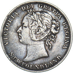 1896 Canada Newfoundland 50 Cents - Victoria Silver Coin - Nice