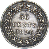 1896 Canada Newfoundland 50 Cents - Victoria Silver Coin - Nice