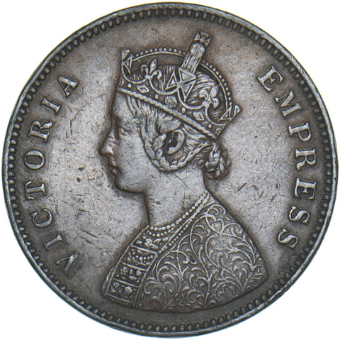 1877 India Half Anna (Bombay Mint) - Victoria Copper Coin - Nice