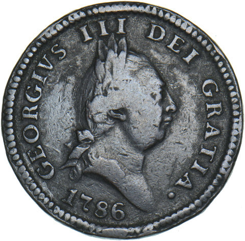 1786 Isle Of Man Penny - George III Copper Coin