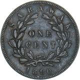 1890 Sarawak 1 Cent - Charles Brooke Copper Coin - Nice