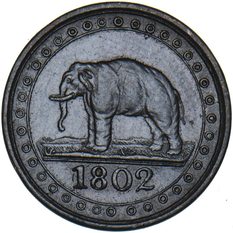 1802 Ceylon 1/192 Rixdollar - Copper Coin - Very Nice
