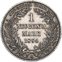 1894 German New Guinea 1 Mark - Silver Coin - Very Nice