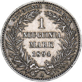 1894 German New Guinea 1 Mark - Silver Coin - Very Nice