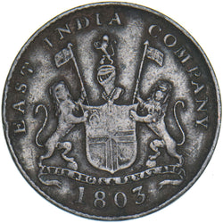 1803 East India Company 5 Cash  - Copper Coin - Nice