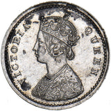 1862 India 2 Annas - Victoria Silver Coin - Very Nice