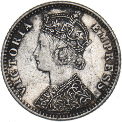 1887 India 1/4 Rupee - Victoria Silver Coin - Very Nice